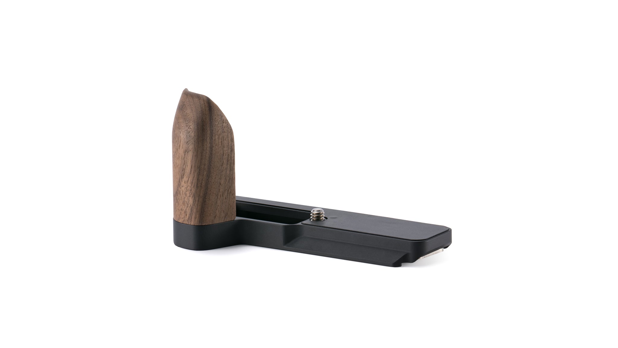 Mounting Baseplate with Wooden Grip for Canon PowerShot V1 – Black