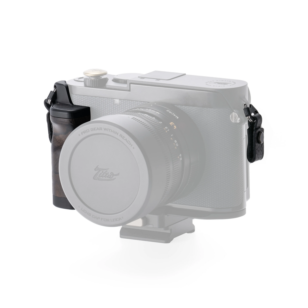 Mounting Baseplate with Wooden Grip for Leica Q3 Black