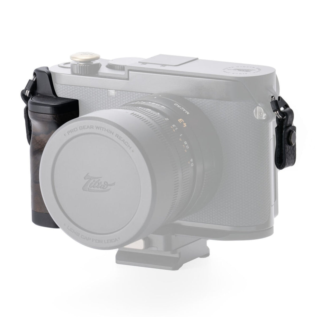 Mounting Baseplate with Wooden Grip for Leica Q3 Black