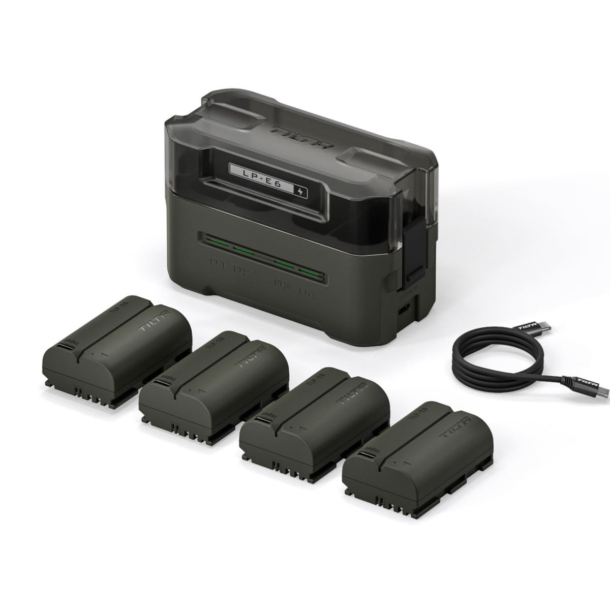 Tilta Portable Charging Station for Canon LP-E6 Battery (4 Channel) – Green