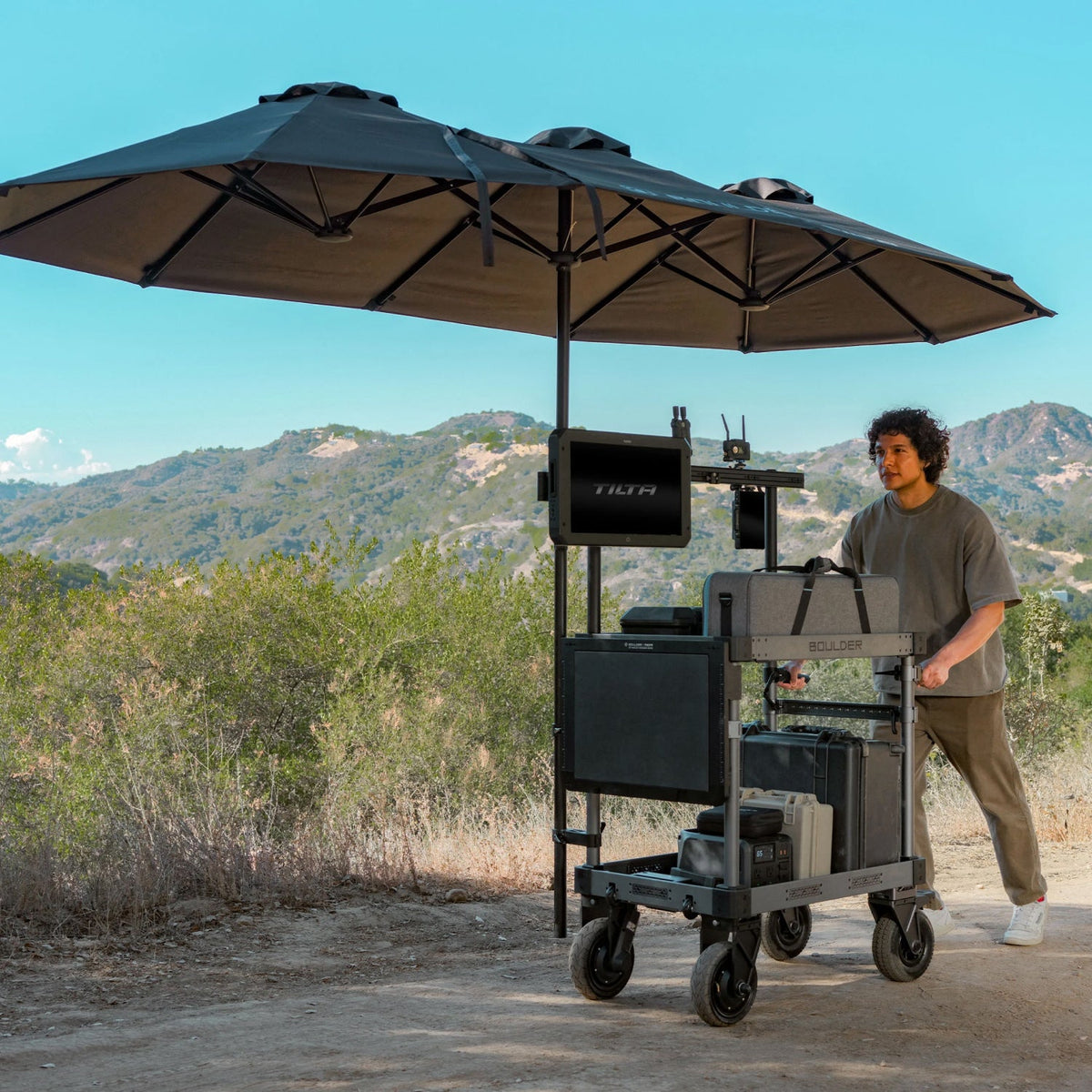 Extended Umbrella Kit for Boulder Camera Cart – Black