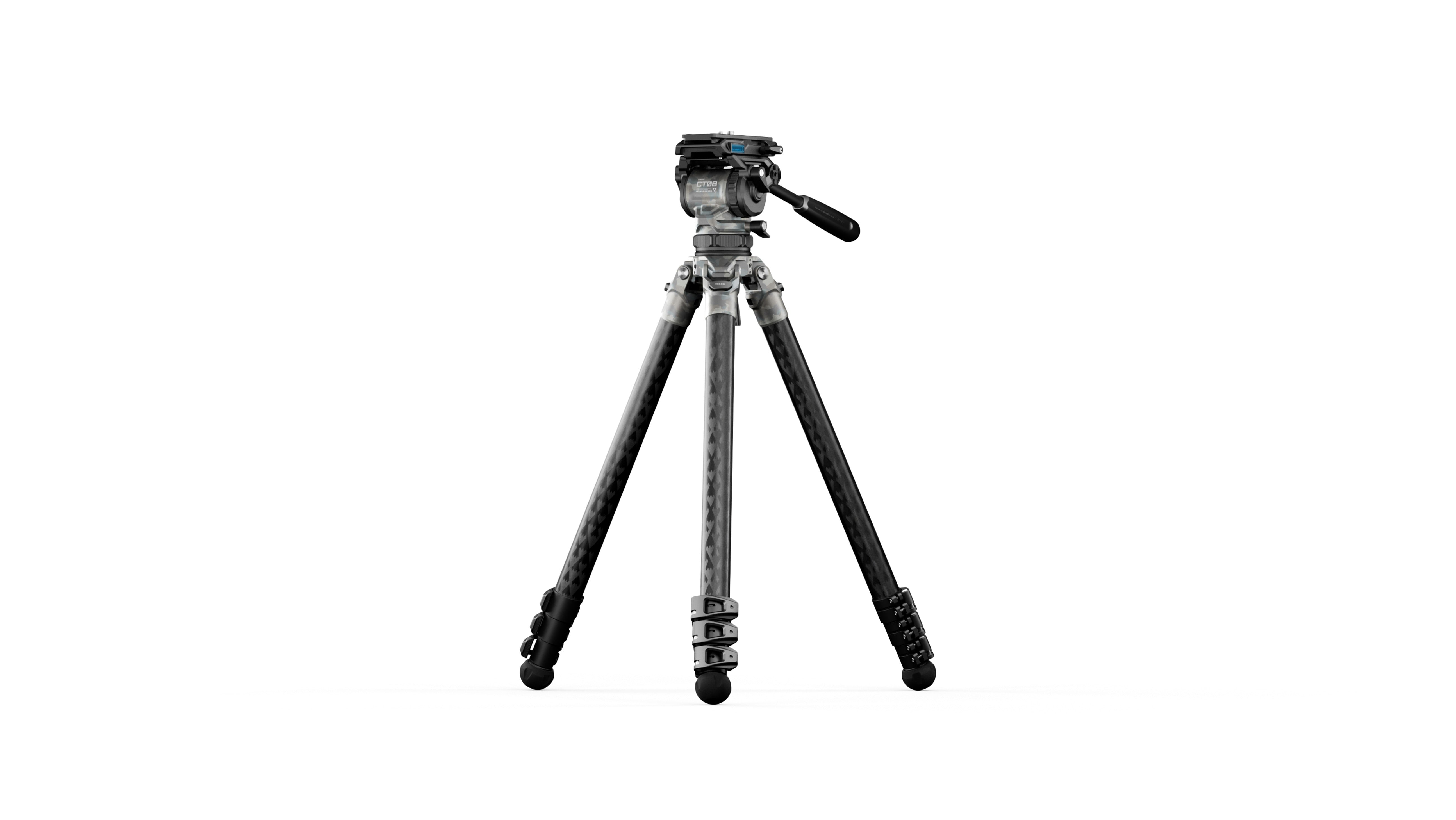 Tilta CT08 75mm Cine Fluid Head with 3-Stage Carbon Fiber Tripod Legs (8KG)