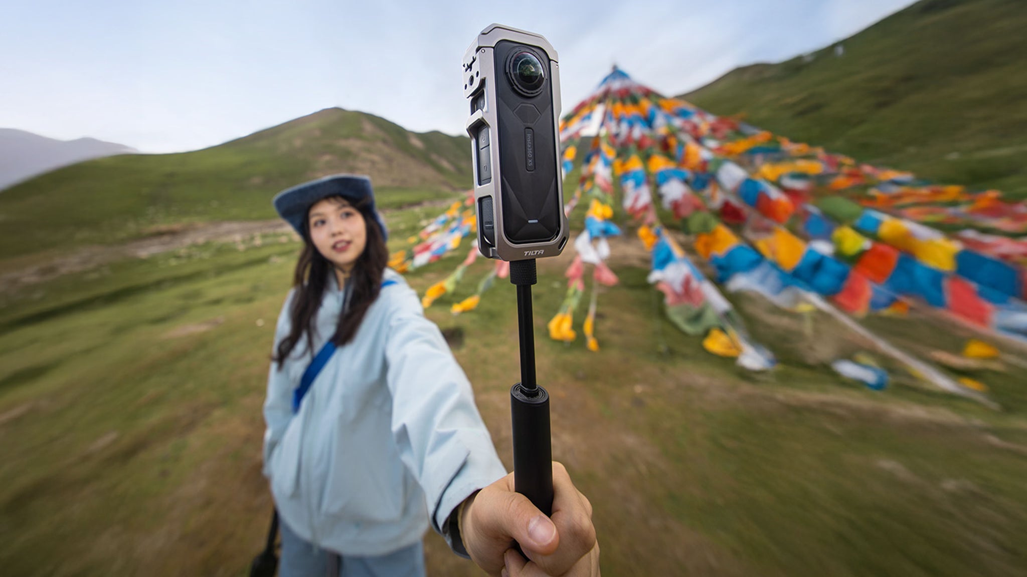 Full Camera Cage for Insta360 X5 – Titanium Grey