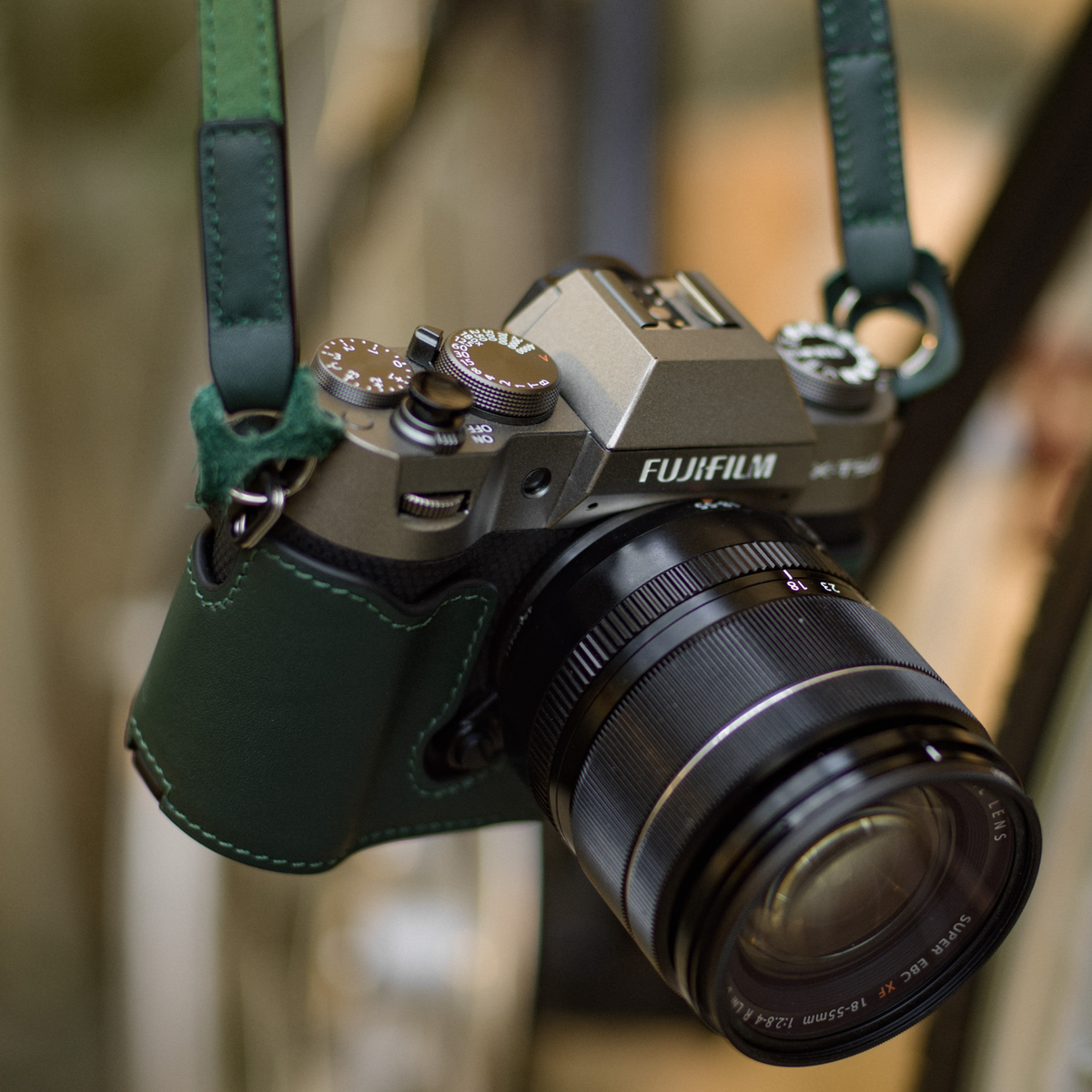 Leather Camera Case for Fujifilm X-T50 – Green