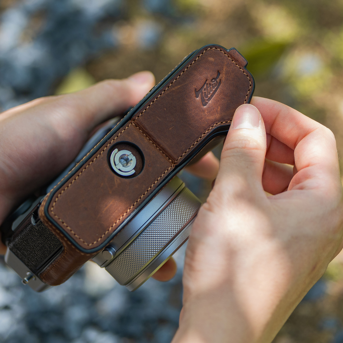 Leather Camera Case for Fujifilm GFX100RF – Brown