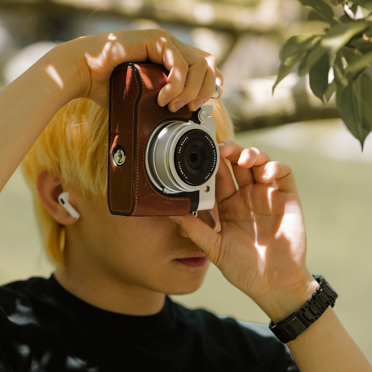 Leather Camera Case for Fujifilm GFX100RF – Brown