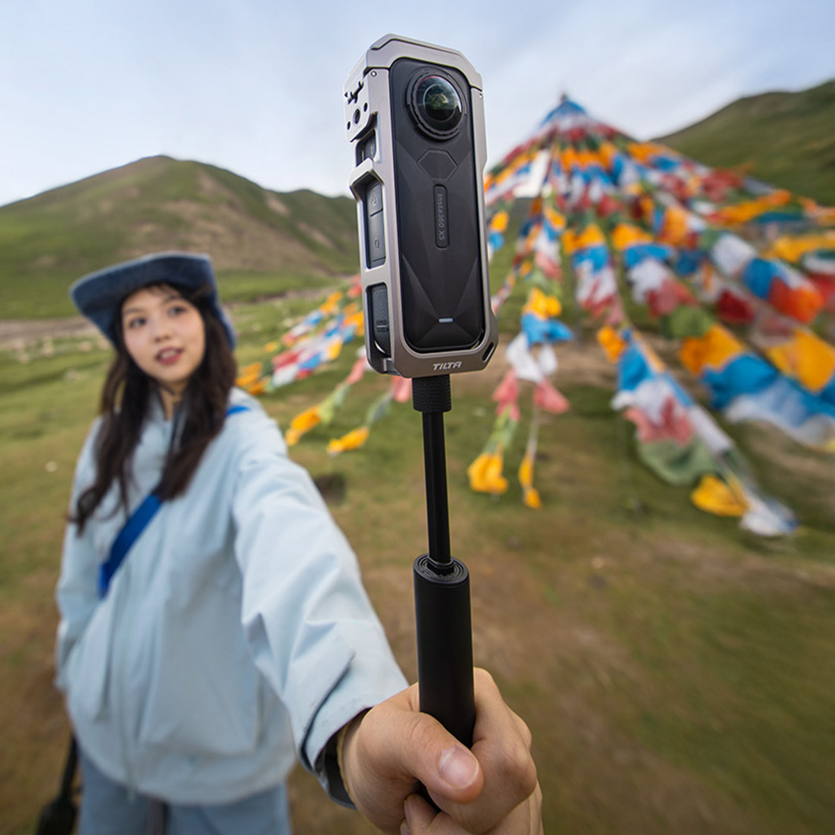 Full Camera Cage for Insta360 X5 – Titanium Grey
