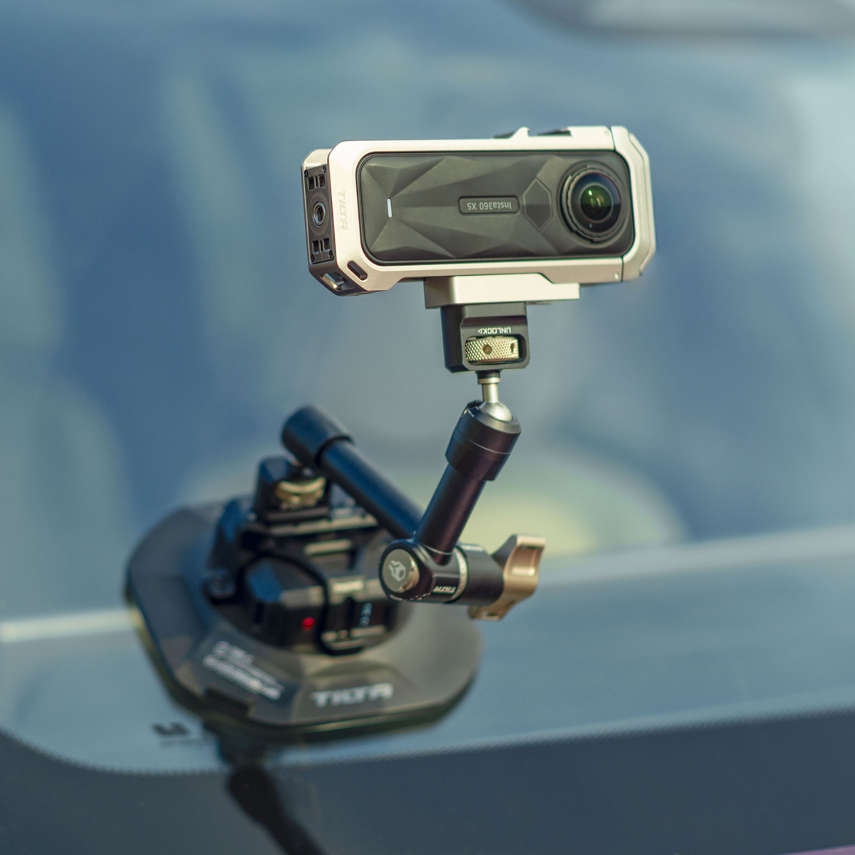 Full Camera Cage for Insta360 X5 – Titanium Grey