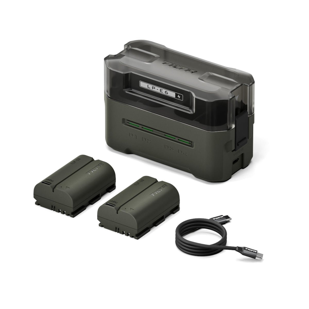 Tilta Portable Charging Station for Canon LP-E6 Battery (4 Channel) – Green