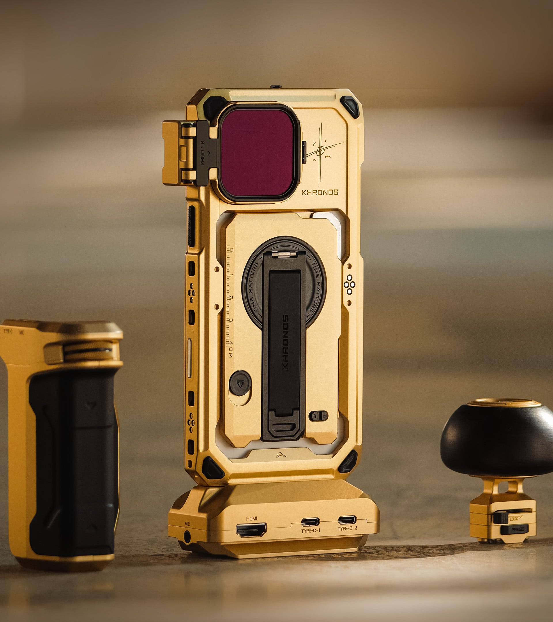 Khronos x On the Roam iPhone 16 Pro/Pro Max Case - Gold feature image