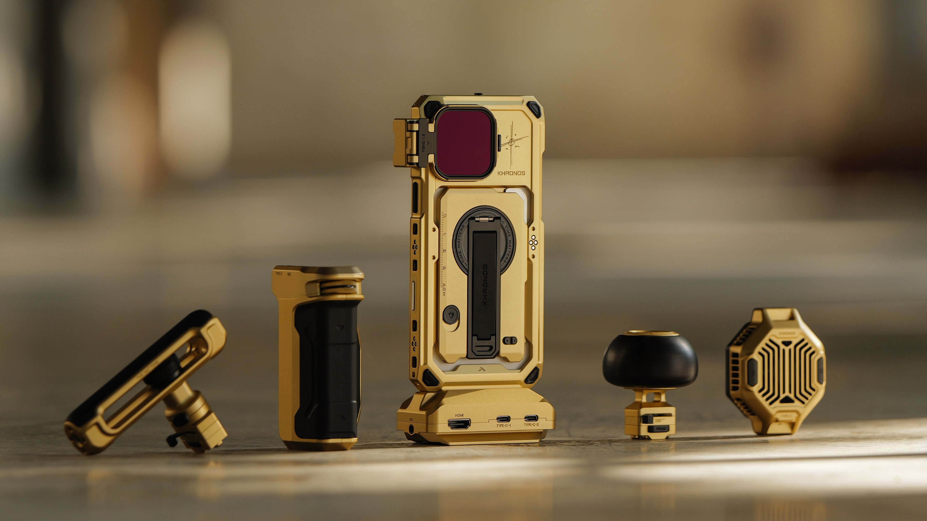 Khronos x On the Roam iPhone 16 Pro/Pro Max Case - Gold