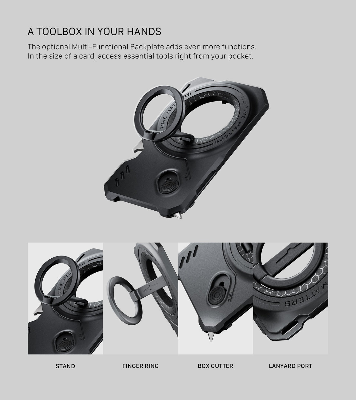 Khronos Multi-Functional Magnetic Backplate for iPhone 18 Pro/Pro Max — feature 1
