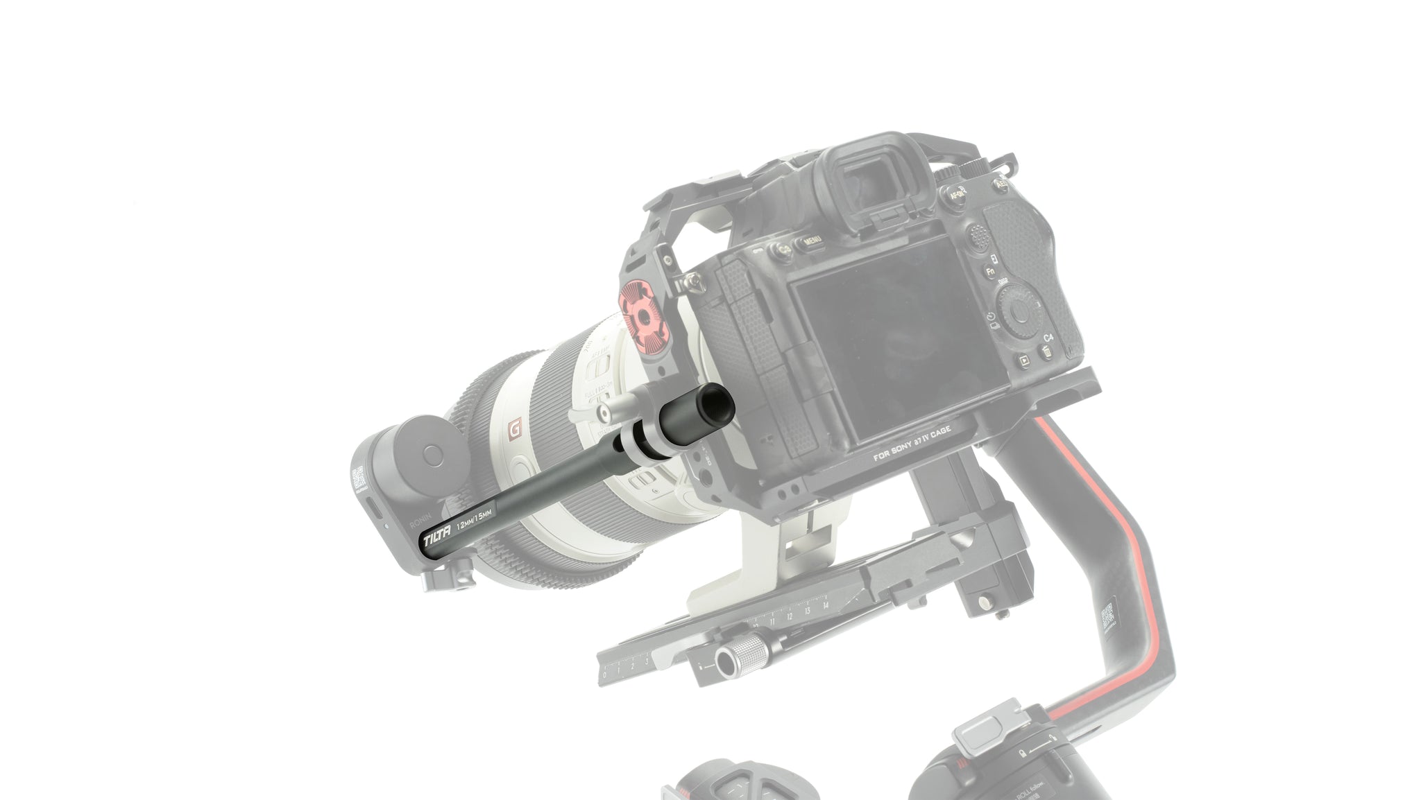 Tilta 15mm to 12mm DJI Rod Adapter (20cm) - Black