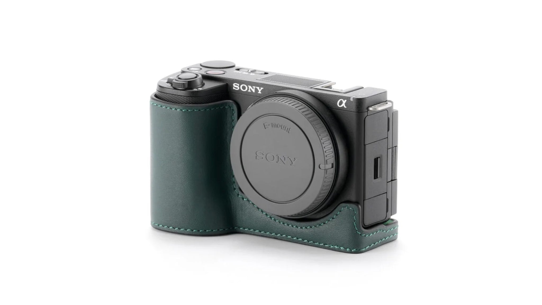 Leather Camera Case for Sony ZV-E10 II – Green