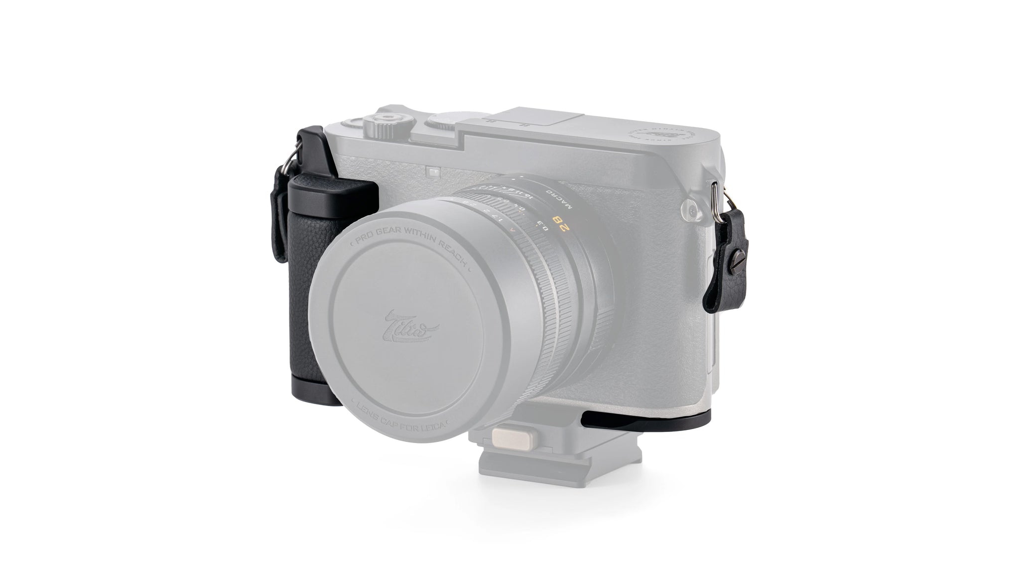 Mounting Baseplate with Leather Grip for Leica Q3 - Black